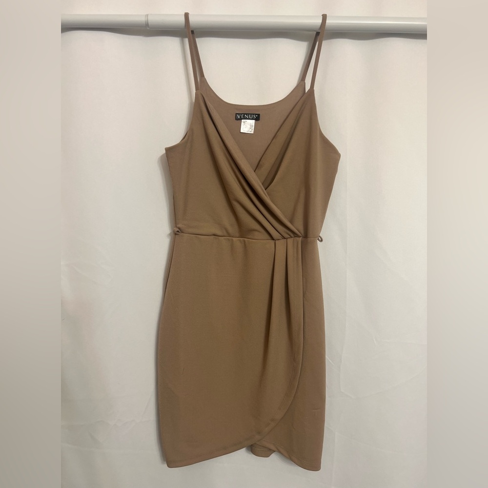 Venus Tan Wrap Dress